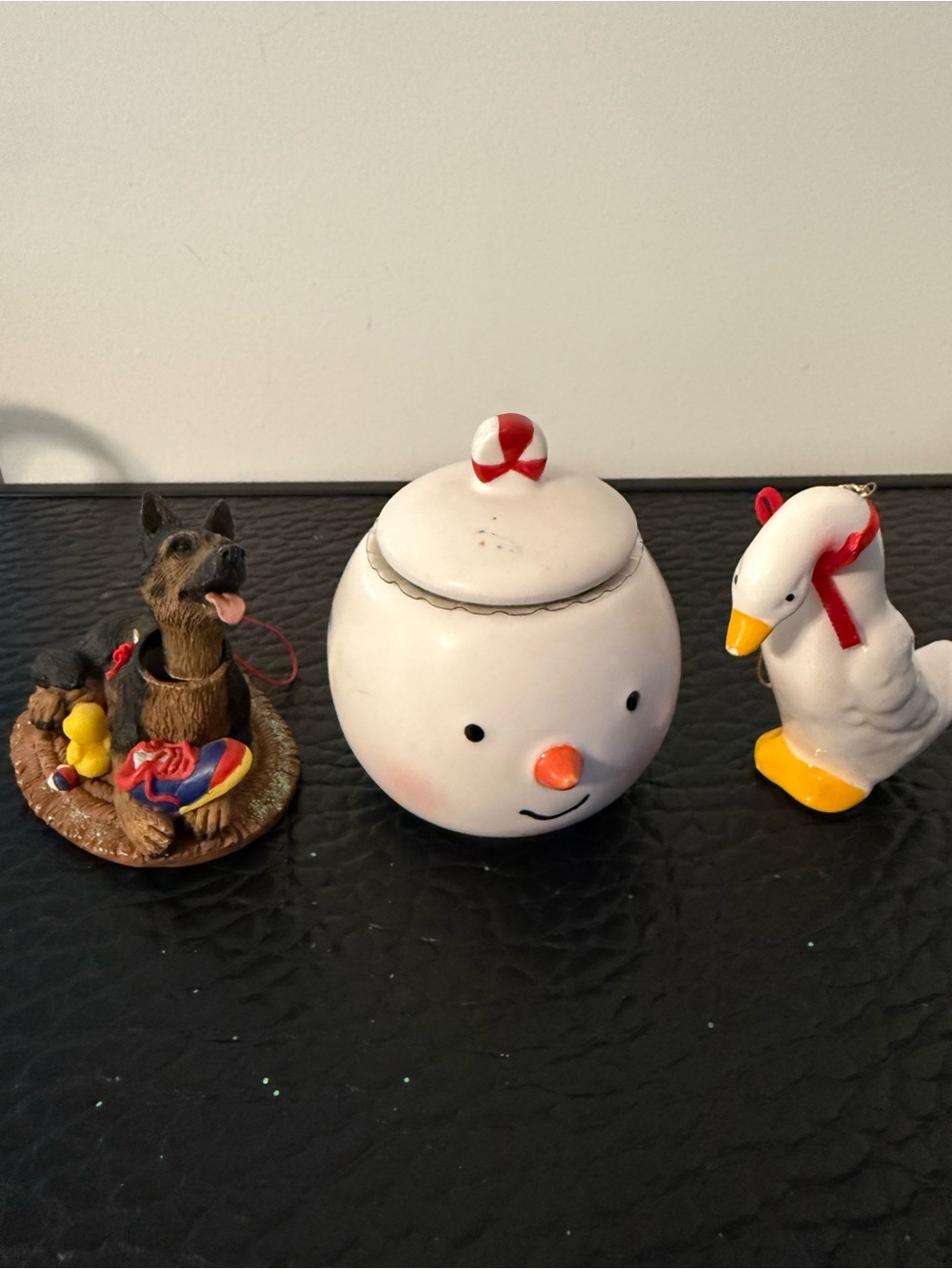 2 ornament and sugar bowl